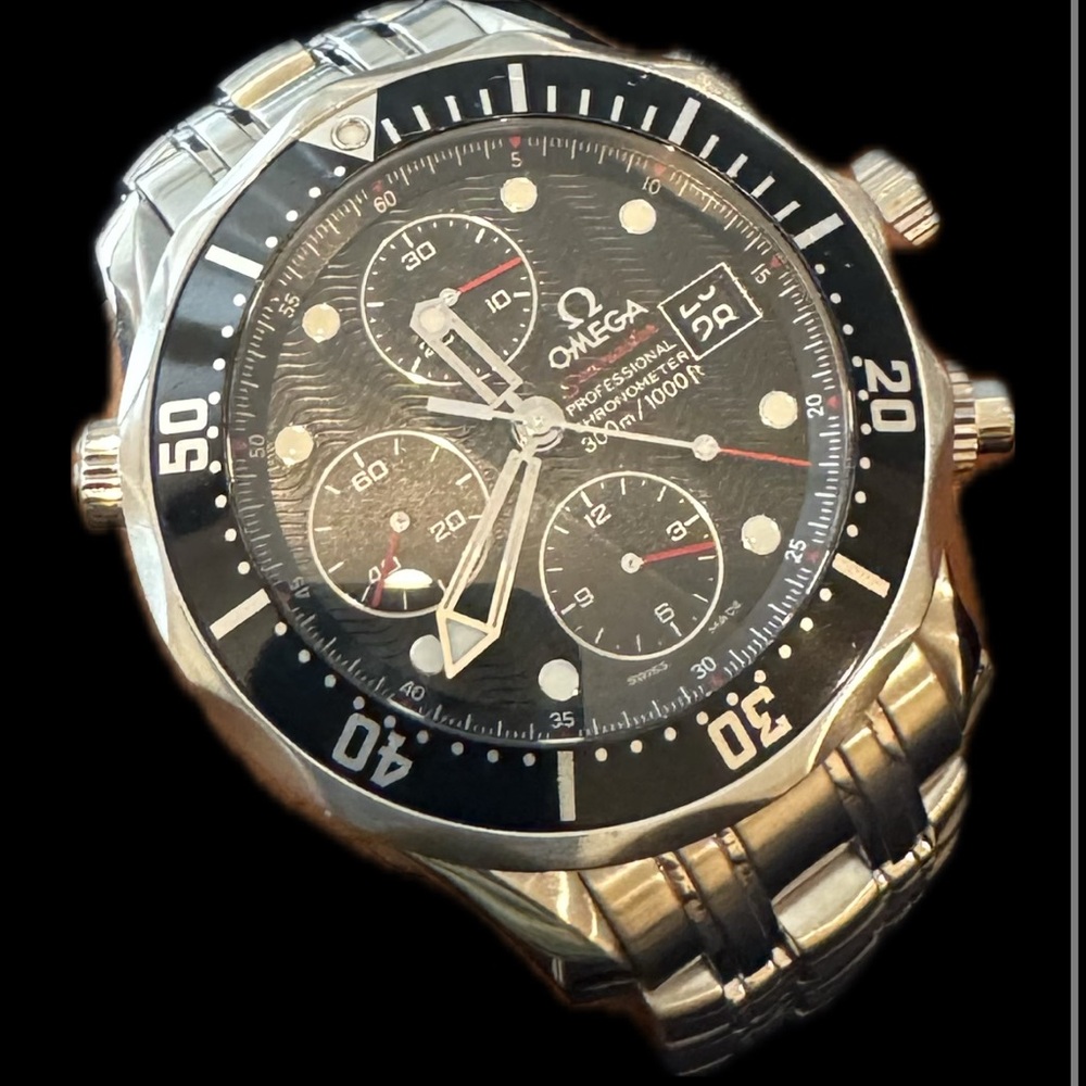 Omega Seamaster Professional Diver with Black Dial and Silver Bracelet